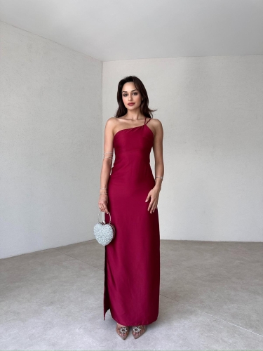 GUMBALL Maxi Elbise 2906 - Bordo - 2
