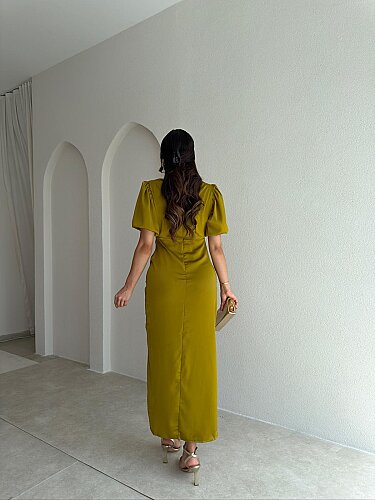 HAROLD Midi Elbise 3206 - Yağ Yeşili - 3
