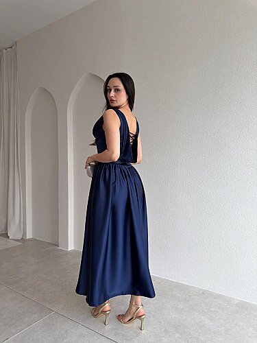HİPATİA Maxi Elbise 5090 - Lacivert - 3