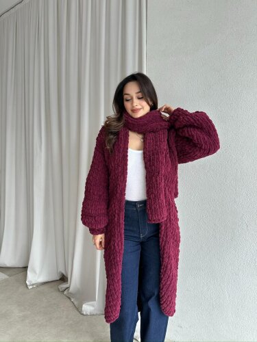 Homemade DAVİD Hırka 8811 - Bordo - 1