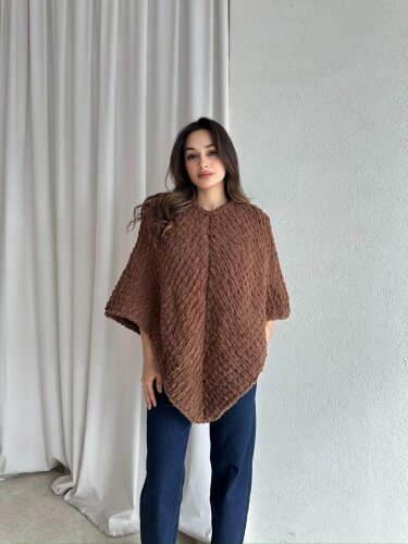 Homemade WOOL Süveter 1956 - Kahverengi - Mooi Butik