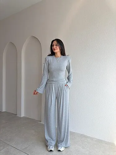 HONEY Takım 5899 - Gri - Mooi Butik