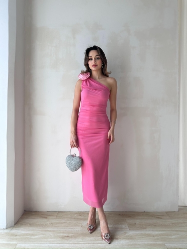 HOWKER Maxi Elbise 3892 - Pembe - 3