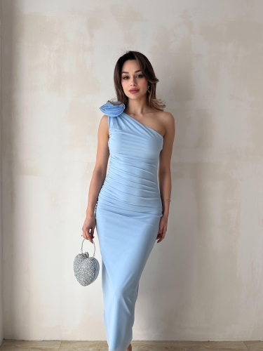 HOWKER Maxi Elbise 3892 - Mavi 