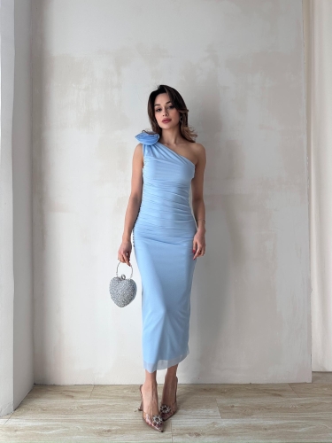 HOWKER Maxi Elbise 3892 - Mavi - 2