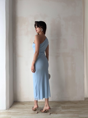HOWKER Maxi Elbise 3892 - Mavi - 4