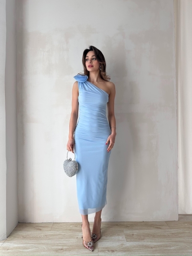 HOWKER Maxi Elbise 3892 - Mavi - 3