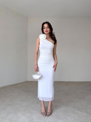 HOWKER Maxi Elbise 3892 - Beyaz - 2
