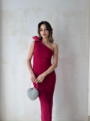 HOWKER Maxi Elbise 3892 - Fuşya 