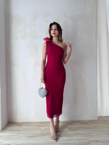 HOWKER Maxi Elbise 3892 - Fuşya - 3