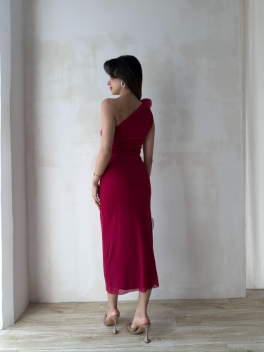 HOWKER Maxi Elbise 3892 - Fuşya - 4