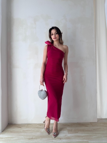 HOWKER Maxi Elbise 3892 - Fuşya - 2
