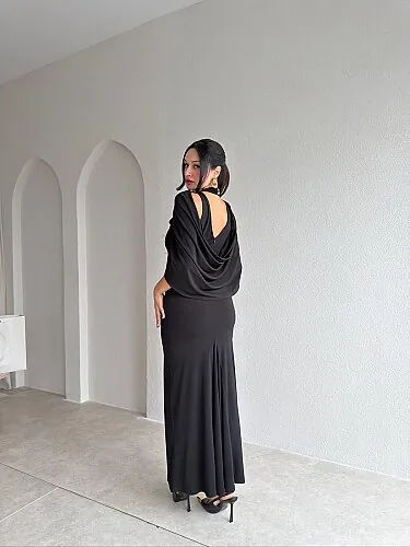 HUDSON Maxi Elbise 4328 - Siyah - 3