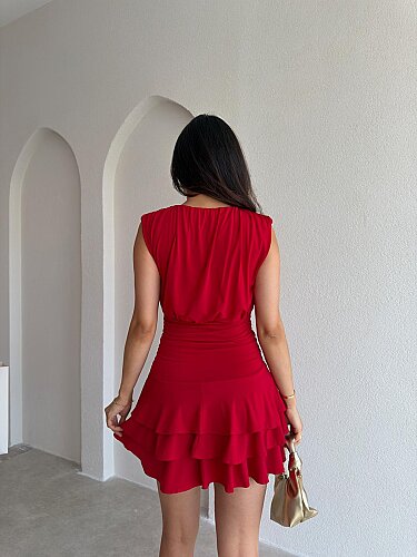 İBBİE Mini Elbise 3033 - Kırmızı - 2