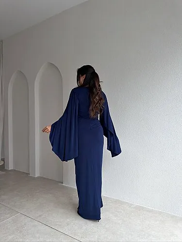ISABEL Maxi Elbise 8755 - Lacivert - 3