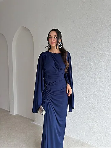 ISABEL Maxi Elbise 8755 - Lacivert - 2