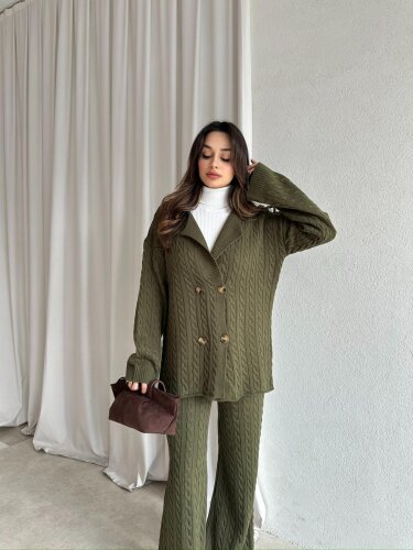 JANİE Triko Takım 8475 - Haki - 3