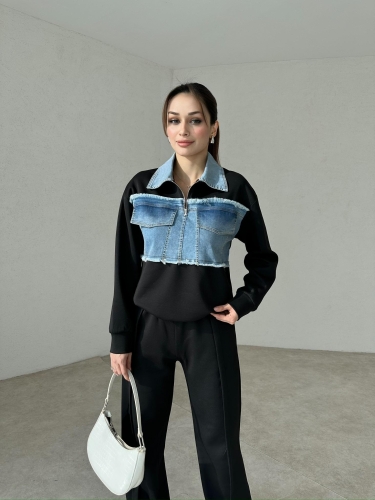 Jean Garnili CULPO Takım 3015 - Siyah - Mooi Butik