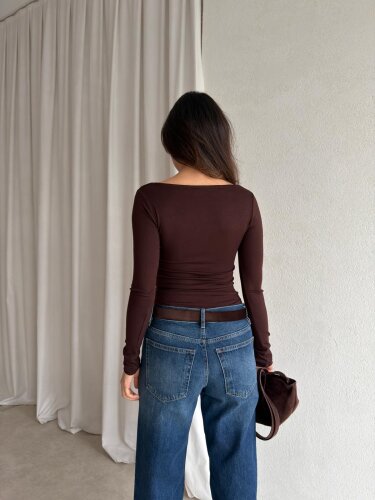 JESSİE Bodysuit 8861 - Acı Kahve - 2