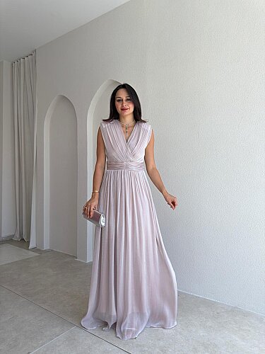 JİVA Maxi Elbise 3049 - Pudra - 1