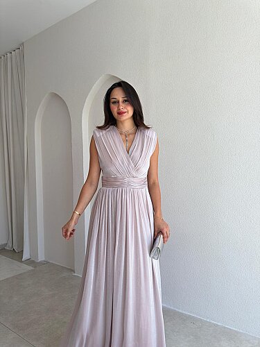 JİVA Maxi Elbise 3049 - Pudra - 2