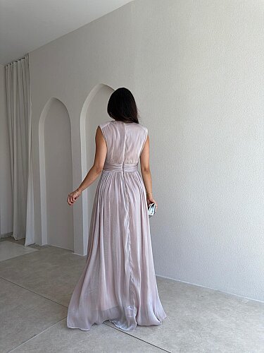 JİVA Maxi Elbise 3049 - Pudra - 3