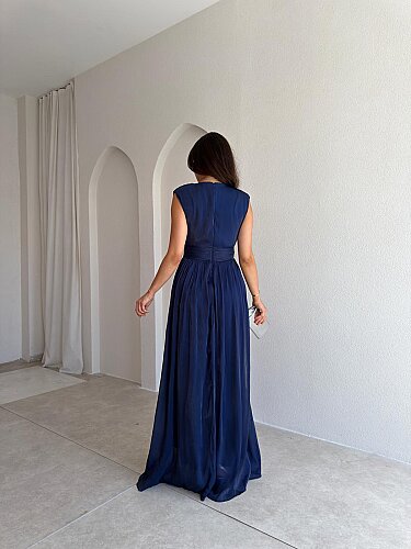 JİVA Maxi Elbise 3049 - Lacivert - 3