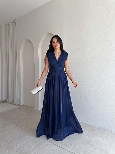 JİVA Maxi Elbise 3049 - Lacivert - 1