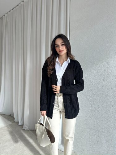  JOHN Triko Hırka 8247 - Siyah 
