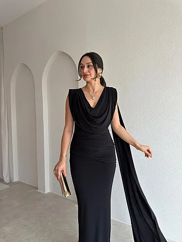 JOLENTA Maxi Elbise 4156 - Siyah - 2