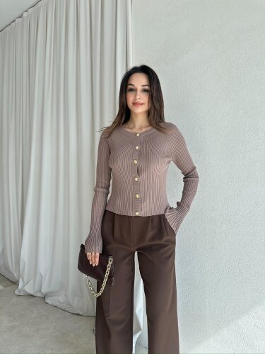 JUDGE Hırka 8341 - Kahverengi - Mooi Butik