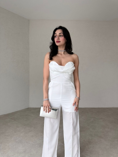 Kalp Straplez JANET Tulum 6655 - Beyaz