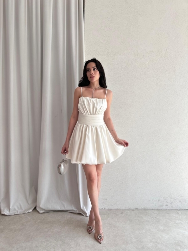 KASSİE Mini Elbise 6637 - Beyaz - 2