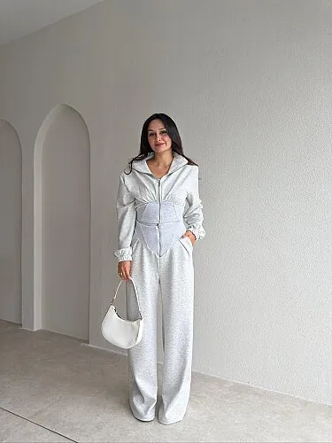 KENZİE Fermuarlı Takım 4316 - Gri - 1