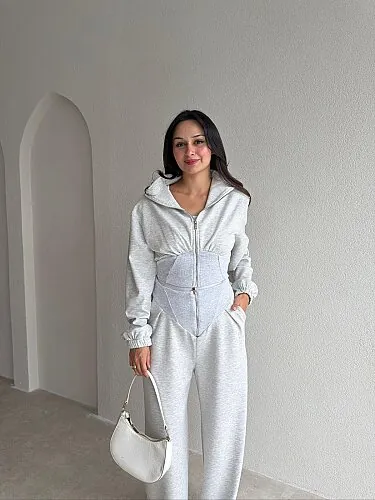 KENZİE Fermuarlı Takım 4316 - Gri - 2