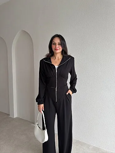 KENZİE Fermuarlı Takım 4316 - Siyah - 2