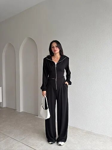 KENZİE Fermuarlı Takım 4316 - Siyah - Mooi Butik