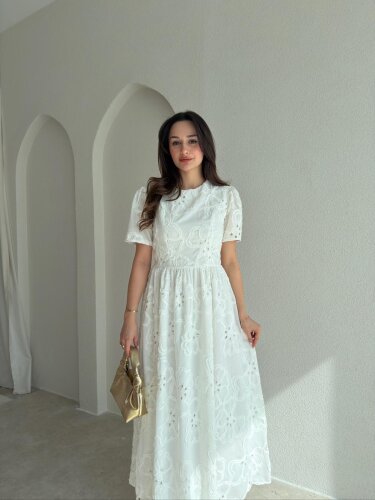 KİTY Fisto Midi Elbise 2442 - Beyaz - 1
