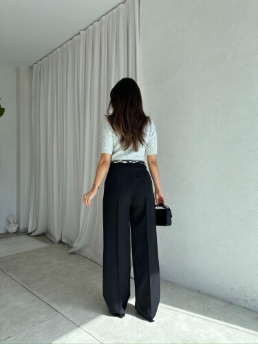  LAMİRA Kemerli Pantolon 8260 - Siyah - 4
