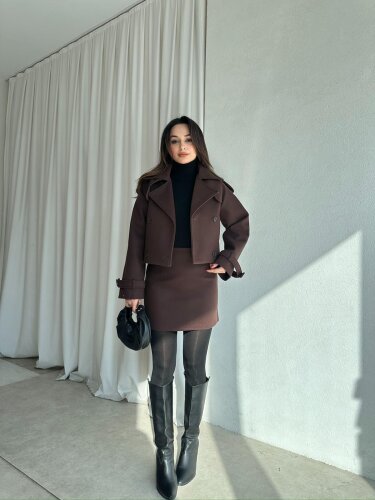 LARA Kaşe Takım 9244 - Acı Kahve - 2