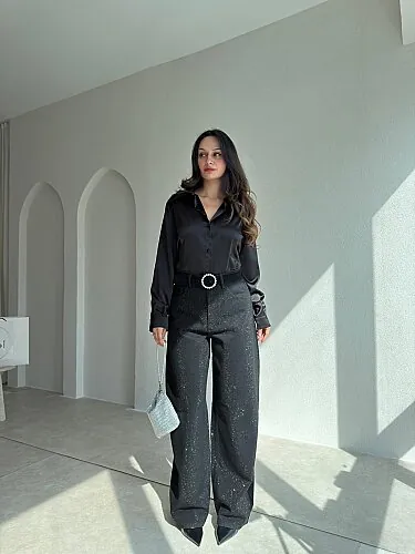 LAREN Taşlı Jean 4321 - Siyah - Mooi Butik