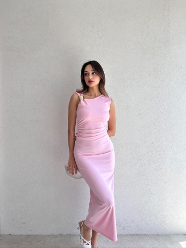 LAVENDER Maxi Elbise 9463 - Pembe 