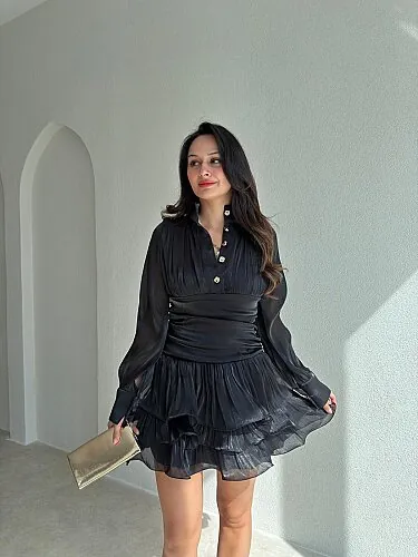LAWİRA Mini Elbise 8260 - Siyah - 1