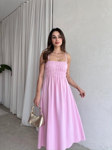LAWRENCE Midi Elbise 8859 - Pembe - 1