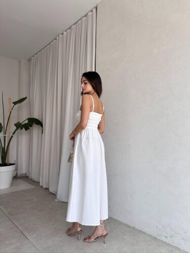 LAWRENCE Midi Elbise 8859 - Beyaz - 3