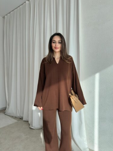 LAWYER Triko Takım 9878 - Acı Kahve - Mooi Butik