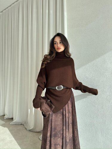 LEAH Kazak 3026 - Acı Kahve - Mooi Butik