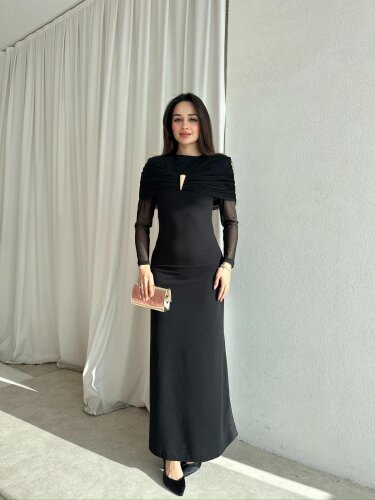 LENORA Maxi Elbise 4795 - Siyah 