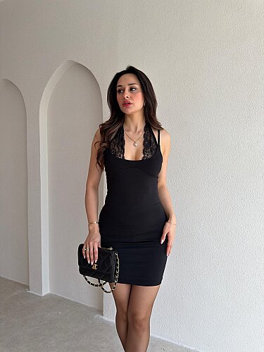 LEONİE Mini Elbise 4587 - Siyah 