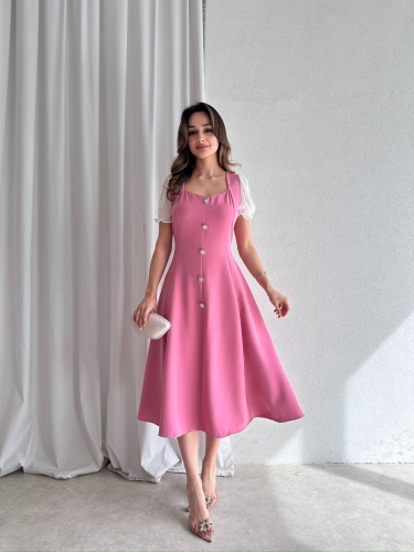 LESLİE Midi Elbise 3743 - Pembe · 2